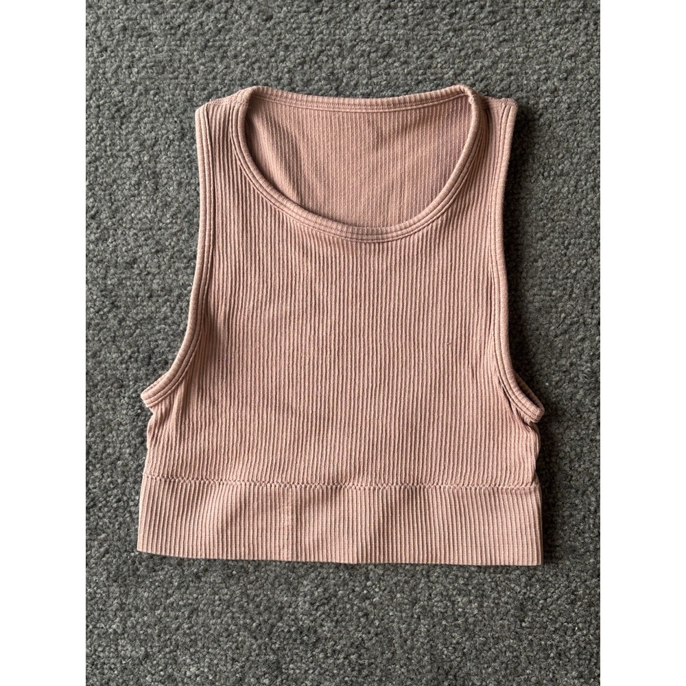 Skims Bralette Women's Rose Clay Ribbed High Neck Top Stretch Size XXS/XS